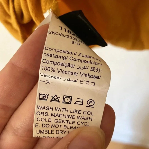 SHEIN V Neck Knot Knotted Strap Flowy Mustard Yellow Tank Top Size L - Picture 9 of 9